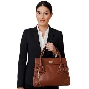 Charlie Lapson Brown  Leather Bag Satchel Shoulder Handbag Lucia Women's Woman's